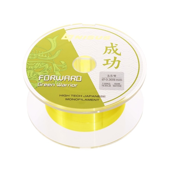 Леска NISUS FORWARD Warrior, диаметр 0.309 мм, тест 7.55 кг, 150 м, зелёная Леска NISUS FORWARD Warrior, диаметр 0.309 мм, тест 7.55 кг, 150 м, зелёная