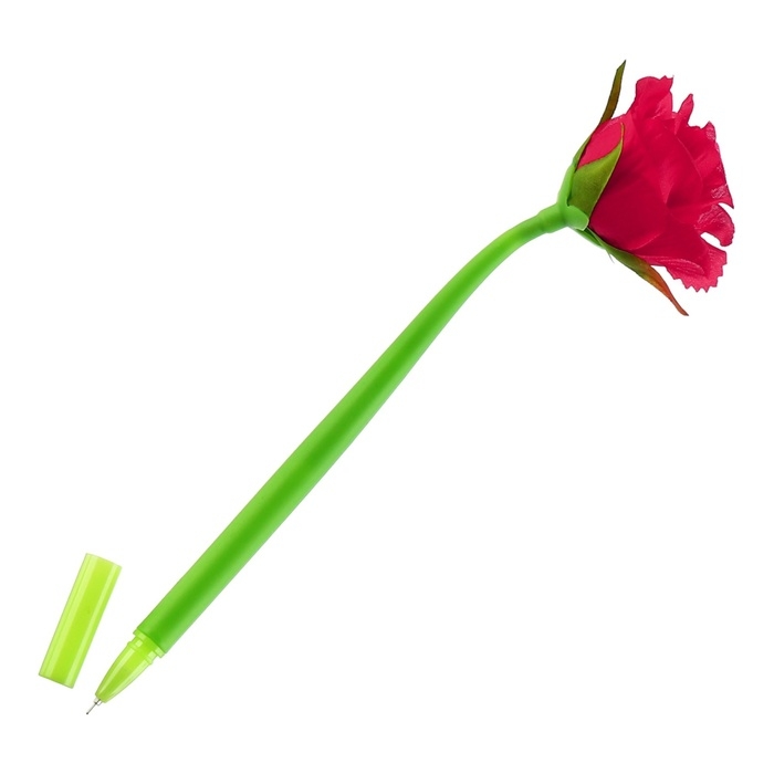 Ручка цветок, гелевая "Роза", прикол (штрихкод на штуке)