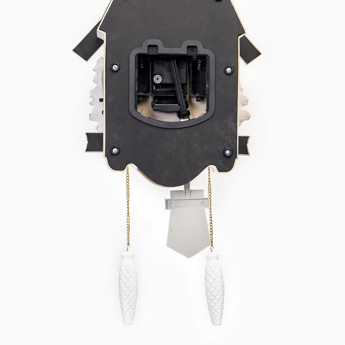 Часы настенные интерьерные большие с кукушкой  Часы настенные интерьерные большие с кукушкой "Зайчики", бесшумные, 62 х 32 см