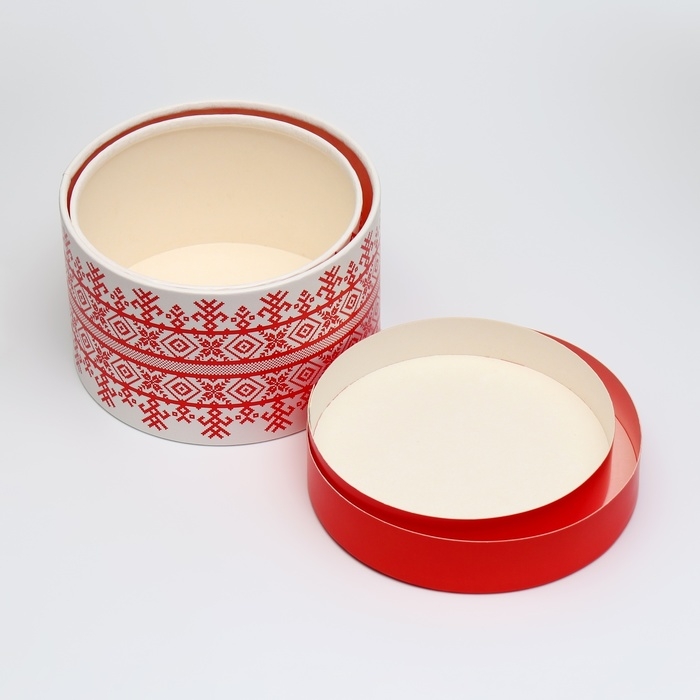 Набор коробок 2в1 круглые Набор коробок 2в1 круглые "Сказочного нового года" 14*14*9,5см/12,5*12,5*8,5см