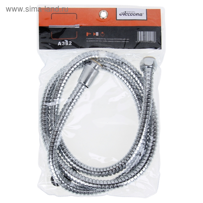 Душевой шланг Accoona А382, 150 см, хром Душевой шланг Accoona А382, 150 см, хром