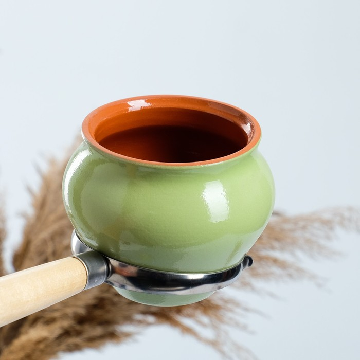 Набор  Набор "Вятская керамика №2" 6х0,5 + ухват + полка, салатовый