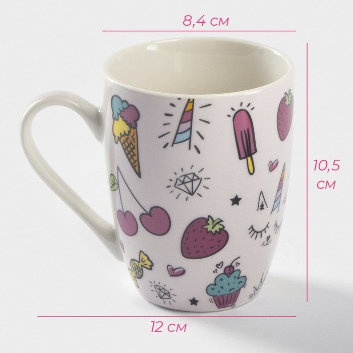 Кружка фарфоровая Доляна «Сладости», 350 мл Кружка фарфоровая Доляна «Сладости», 350 мл