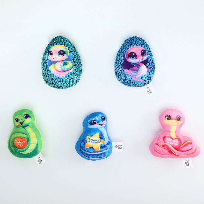 Новый год. Магнит новогодний мягкий, змея, МИКС Новый год. Магнит новогодний мягкий, змея, МИКС