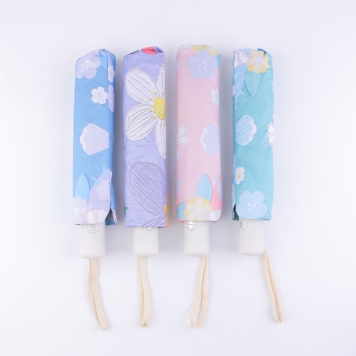 Зонт автоматический «Цветочная поляна», 3 сложения, 8 спиц, R = 48/55 см, D = 110 см, цвет МИКС Зонт автоматический «Цветочная поляна», 3 сложения, 8 спиц, R = 48/55 см, D = 110 см, цвет МИКС