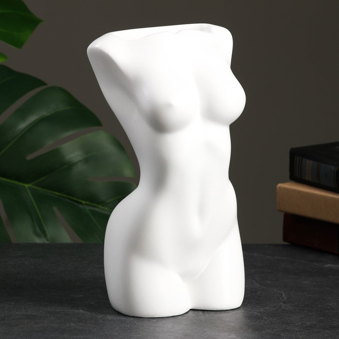 Кашпо - органайзер  Кашпо - органайзер "Торс девушки" белый, 25см