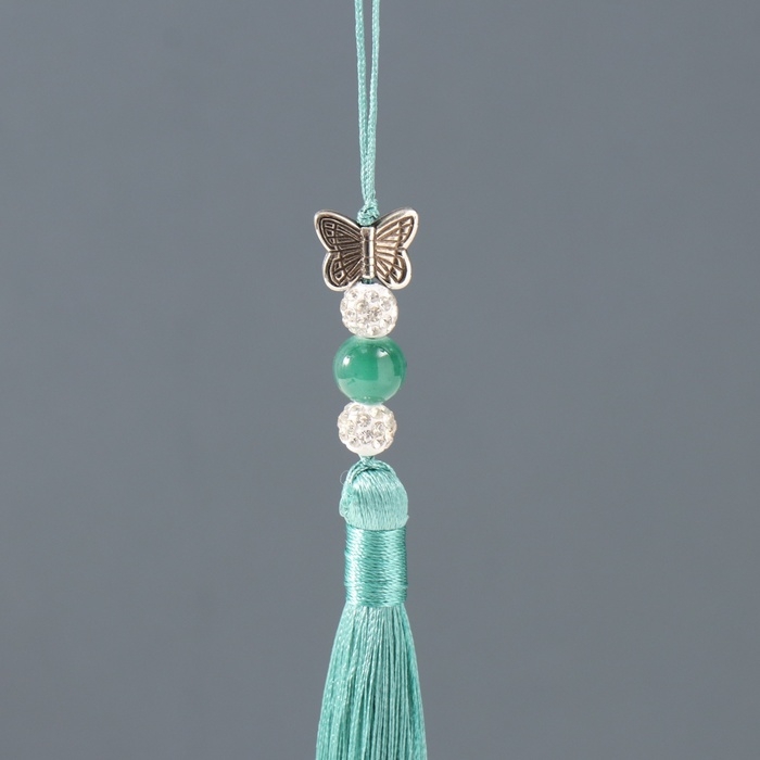 Подвеска текстиль, металл Подвеска текстиль, металл "Бабочка" морская волна 1х1,2х16,5 см