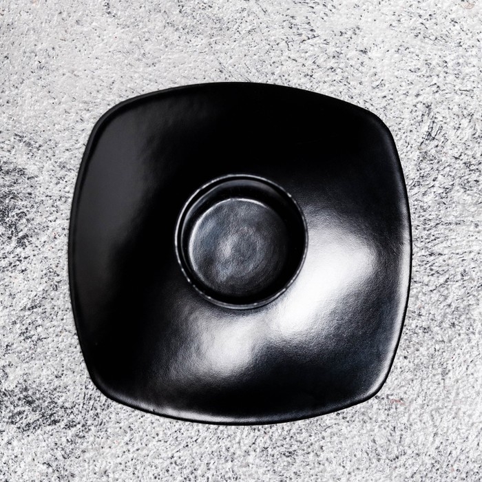 Подсвечник Подсвечник "Квадрат" металл на 1 свечу, 7х3 см, чёрный муар