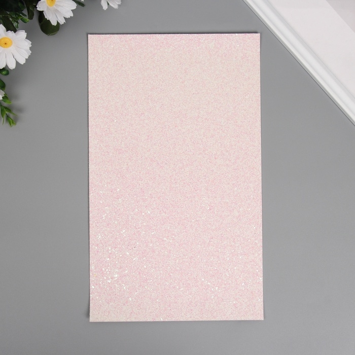 Лист для творчества иск.кожа Лист для творчества иск.кожа "Крупные блёстки" бело-розовый лист 33х20 см толщина 0,84 мм