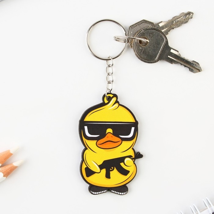 Брелок для ключей деревянный «Крутая утка», 3,8 х 6 см Брелок для ключей деревянный «Крутая утка», 3,8 х 6 см