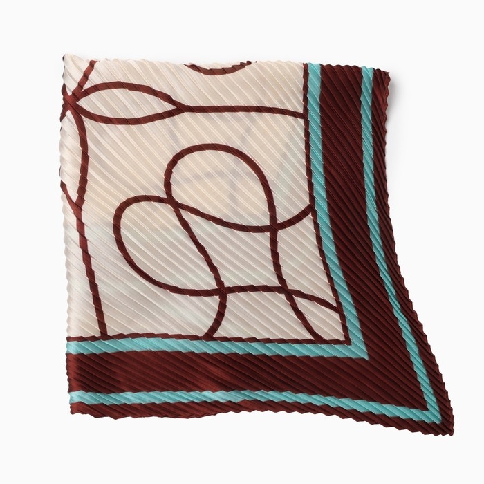 Плиссированный женский платок MINAKU, 70*70, цв.коричневый Плиссированный женский платок MINAKU, 70*70, цв.коричневый