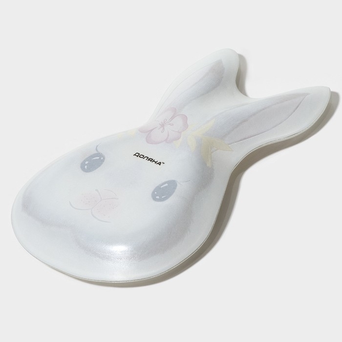 Блюдо стеклянное сервировочное Доляна «Цветочный кролик», 21×13,5×1,8 см Блюдо стеклянное сервировочное Доляна «Цветочный кролик», 21×13,5×1,8 см