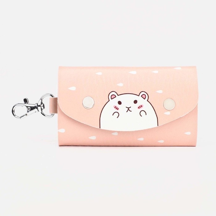 Ключница на кнопках, длина 10,8 см, 7 карабинов, цвет бежевый Ключница на кнопках, длина 10,8 см, 7 карабинов, цвет бежевый