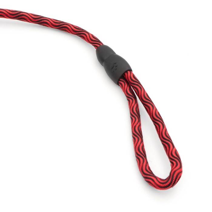 Поводок круглый Поводок круглый "Волна", 120 х 1 см, красно-чёрный