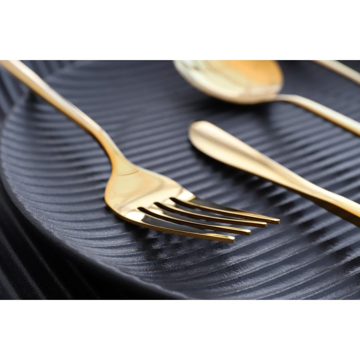 Столовые приборы из нержавеющей стали Magistro «Блинк», 4 предмета, цвет золотой Столовые приборы из нержавеющей стали Magistro «Блинк», 4 предмета, цвет золотой