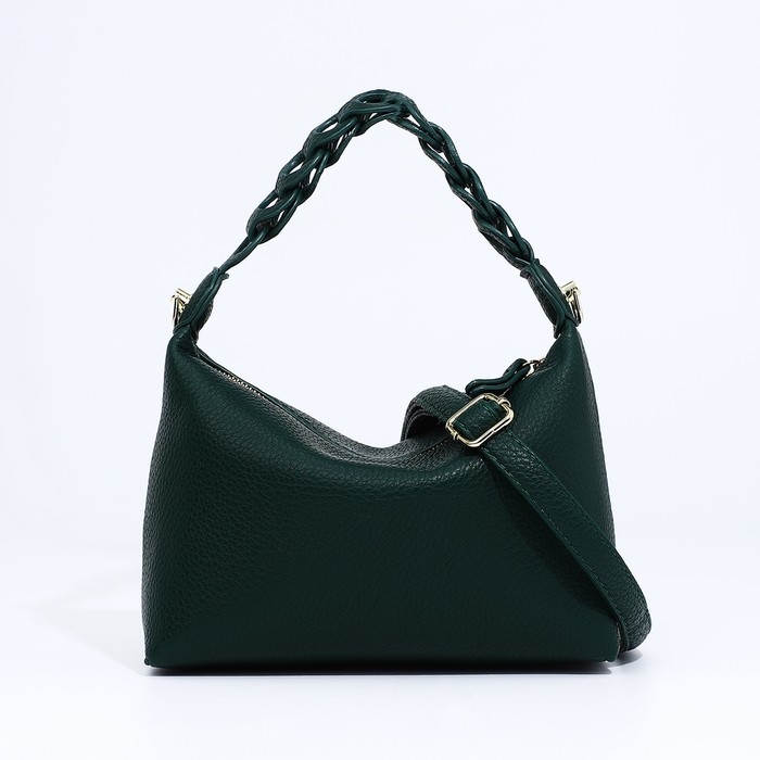 Сумка-багет на молнии, цвет зелёный Сумка-багет на молнии, цвет зелёный