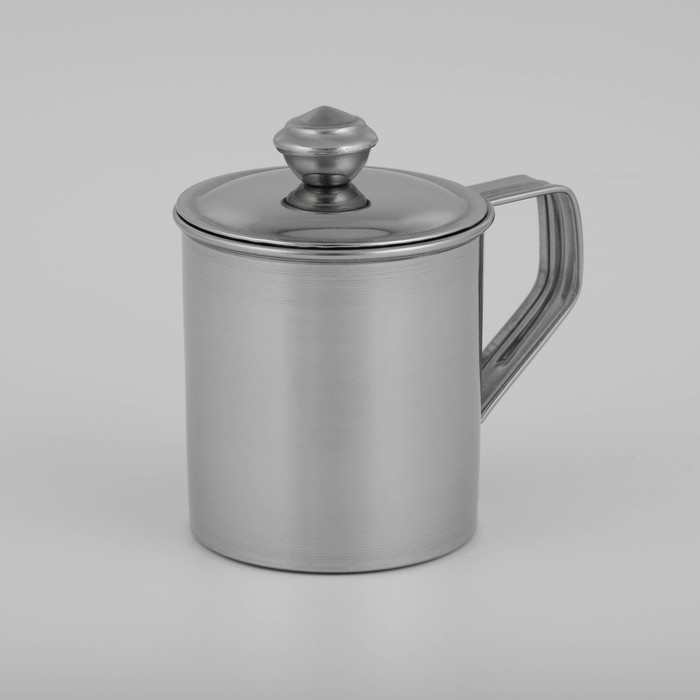 Кружка из нержавеющей стали Доляна «Индия», 250 мл, 9,5×6,8×9 см, с крышкой Кружка из нержавеющей стали Доляна «Индия», 250 мл, 9,5×6,8×9 см, с крышкой