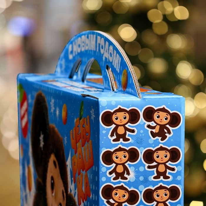 Новый год. Подарочная коробка Новый год. Подарочная коробка "Чебурашка", Портфель , 37 х 8 х 20,2 см.