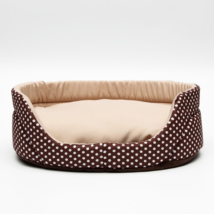 Лежанка  Лежанка "Горошек", 49 х 36 х 17 см, бязь, коричневая