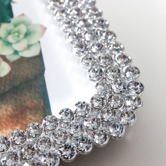 Фоторамка пластик 10х15 см Фоторамка пластик 10х15 см "Пояс из страз" серебро 17,5х12,5 см