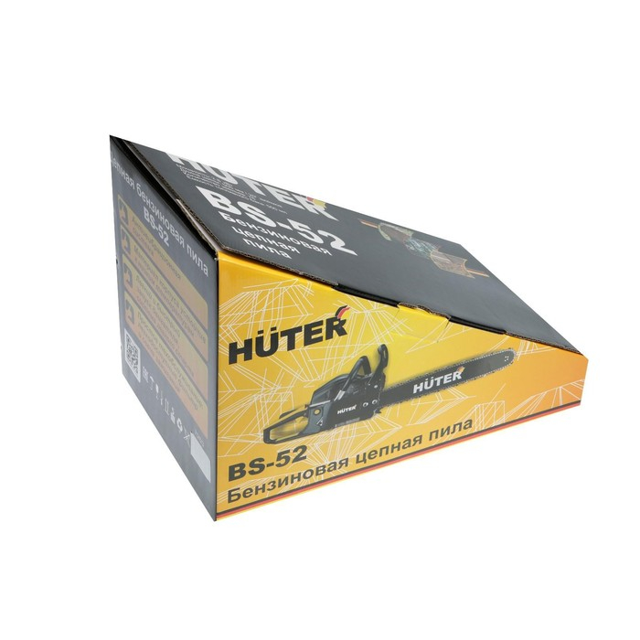 Бензопила Huter BS-52, 2Т, 2.8 кВт, 3.8 л.с., 20 Бензопила Huter BS-52, 2Т, 2.8 кВт, 3.8 л.с., 20", шаг 0.325", паз 1.5 мм, 76 зв.