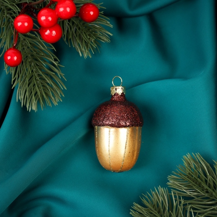 Ёлочная игрушка "Желудь" россыпь