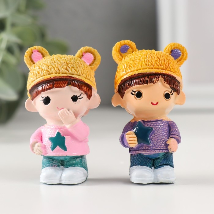 Сувенир полистоун Сувенир полистоун "Малышка в шапке" МИКС 2,5х3,3х6 см