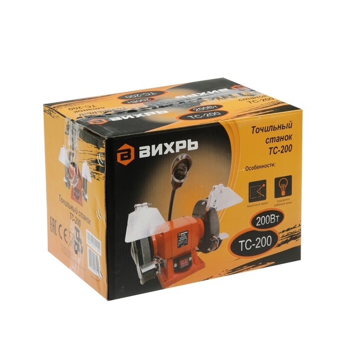 Станок точильный  Станок точильный "Вихрь" ТС-200, 200 Вт, 2950 об/мин, 150х16х12.7 мм, 220 В