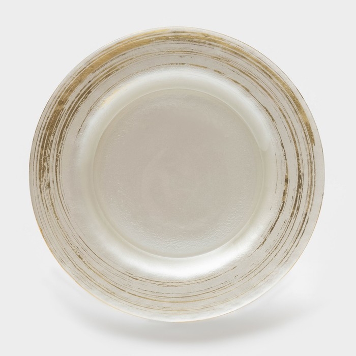Тарелка стеклянная &laquo;Комета&raquo;, d=21 см, цвет белое золото