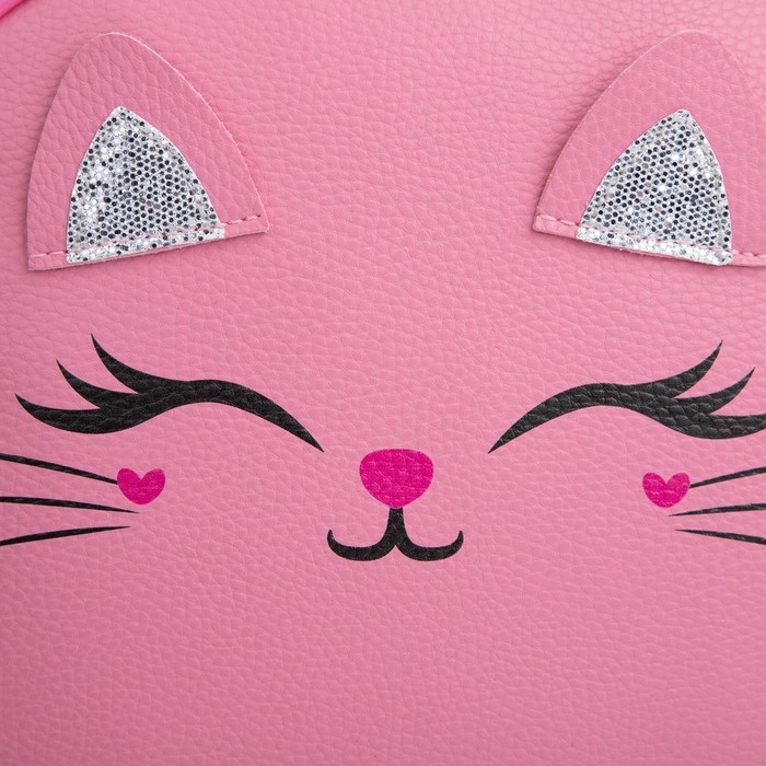 Рюкзак детский для девочки «Котейка», 30 х см, отдел на молнии, цвет красный Рюкзак детский для девочки «Котейка», 30 х см, отдел на молнии, цвет красный