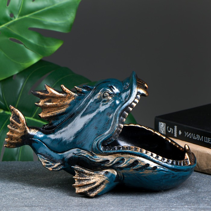 Подставка конфетница Подставка конфетница "Пиранья" синяя, 18х28х16см