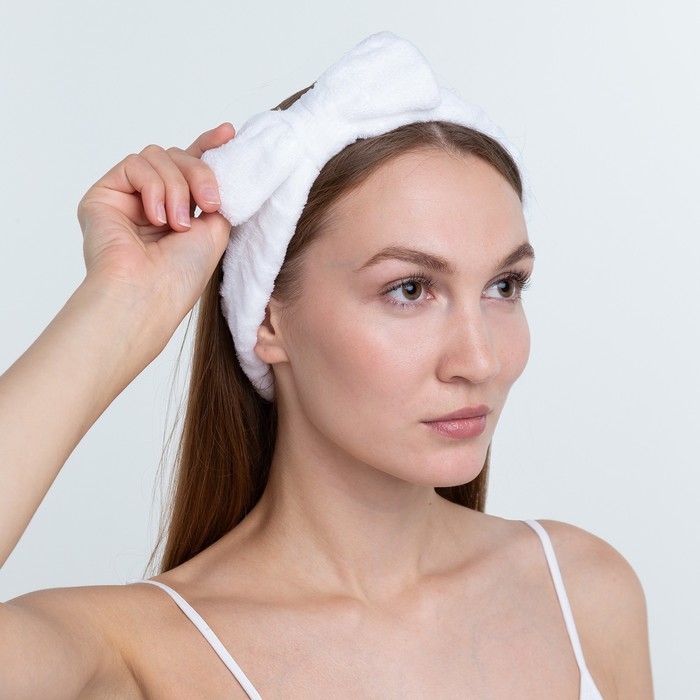 Повязка на голову Этель, цвет белый, 100% п/э Повязка на голову Этель, цвет белый, 100% п/э
