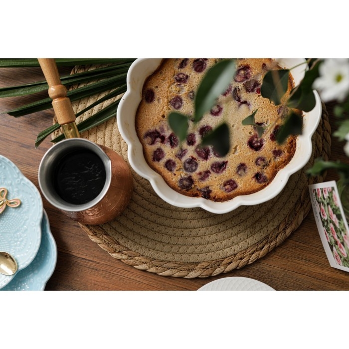 Блюдо фарфоровое для запекания Magistro «Флора», d=20 см, цвет белый Блюдо фарфоровое для запекания Magistro «Флора», d=20 см, цвет белый