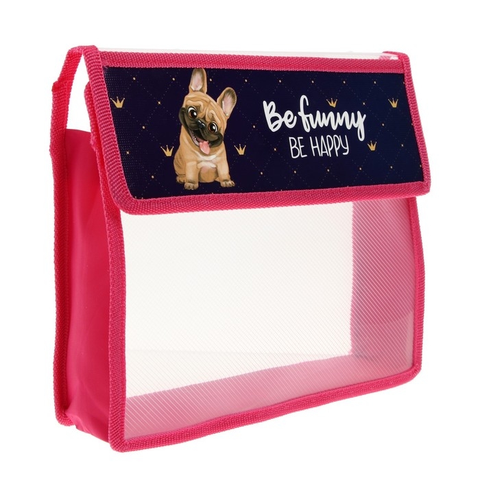 Папка для тетрадей А5 (230 х 190 х 50 мм), с клапаном на липучке, пластик/текстиль, Calligrata, Папка для тетрадей А5 (230 х 190 х 50 мм), с клапаном на липучке, пластик/текстиль, Calligrata, "Бульдог"