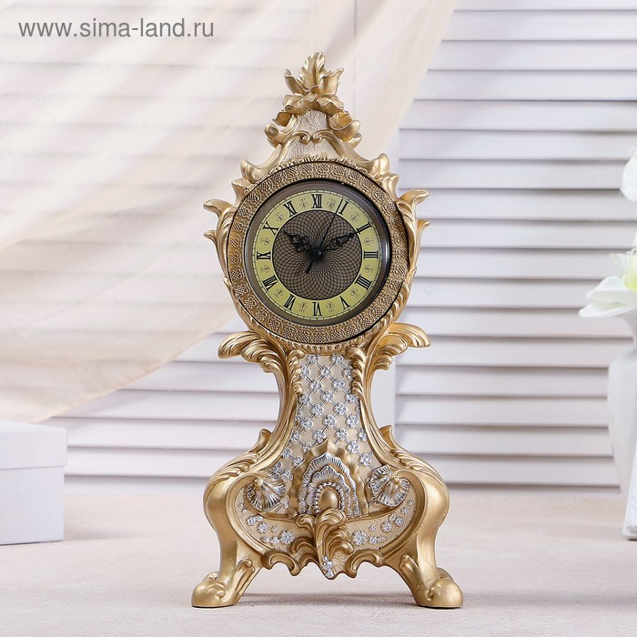 Часы настольные интерьерные каминные Часы настольные интерьерные каминные "Рококо", 38 х 17.5 х 10 см, d-10 см 3940763