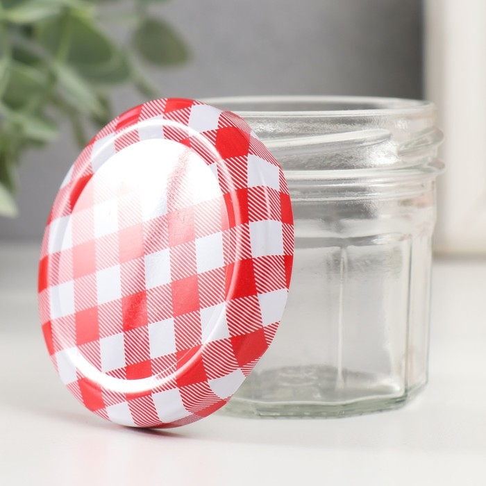 Банка для свечей стекло с крышкой Банка для свечей стекло с крышкой "Многогранник" прозрачная 100 мл 6,7х6,7х6,5 см