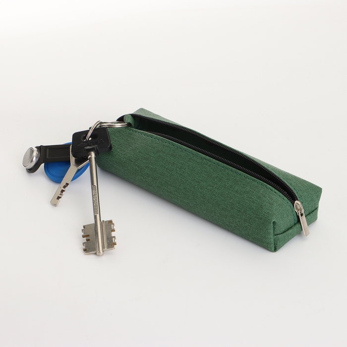 Ключница на молнии, длина 16 см, кольцо, карабин, цвет зелёный Ключница на молнии, длина 16 см, кольцо, карабин, цвет зелёный