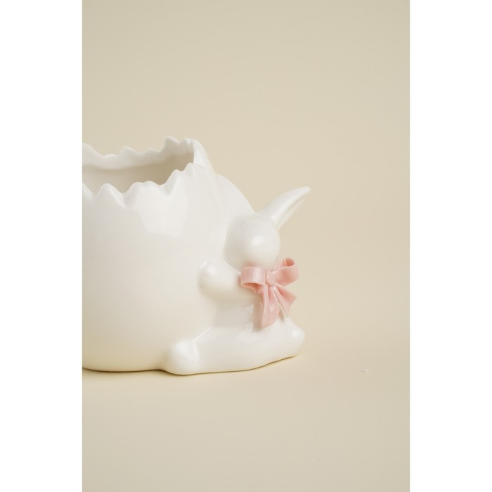 Подставка керамическая для яйца «Зайка», 9×6,5×7 см, цвет белый Подставка керамическая для яйца «Зайка», 9×6,5×7 см, цвет белый