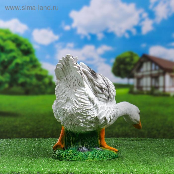 Садовая фигура  Садовая фигура "Гусь шея вниз" 50х18х30см