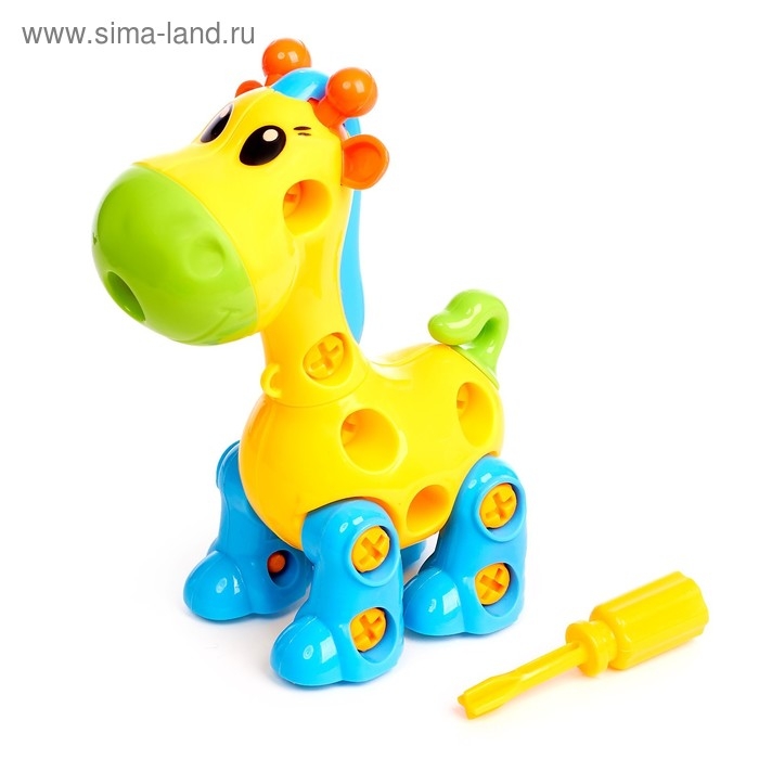 Конструктор винтовой «Жираф», 16 деталей, цвета МИКС Конструктор винтовой «Жираф», 16 деталей, цвета МИКС