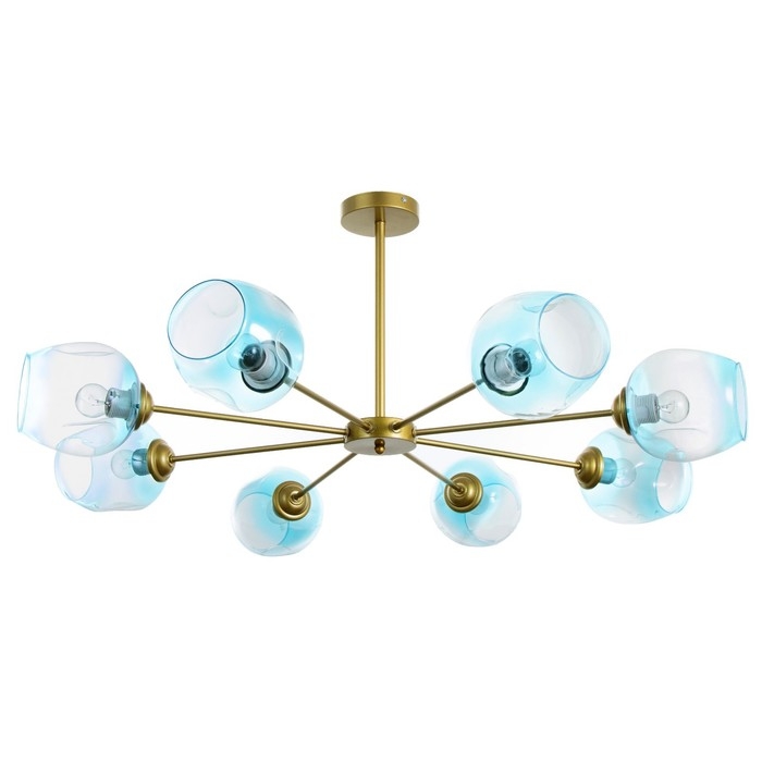 Люстра Люстра "Мурано" 8хЕ27 60Вт золото голубой 90х90х35см BayerLux