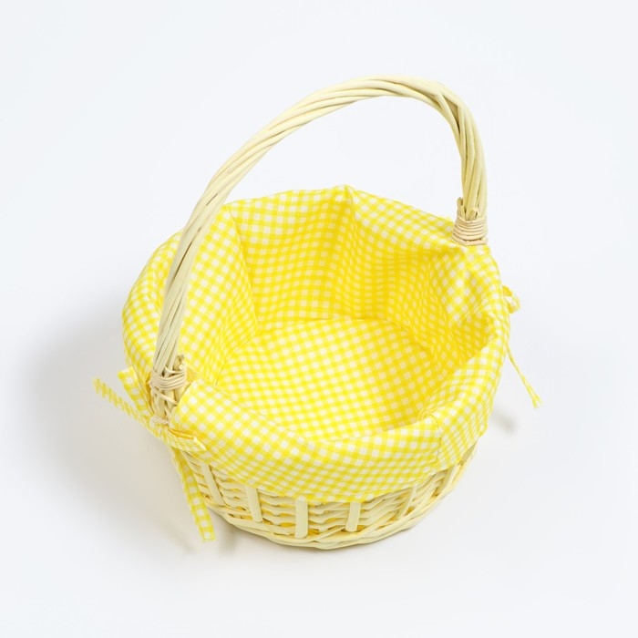 Корзина плетеная, 22 х 22 х 11 х 27 см, желтая Корзина плетеная, 22 х 22 х 11 х 27 см, желтая