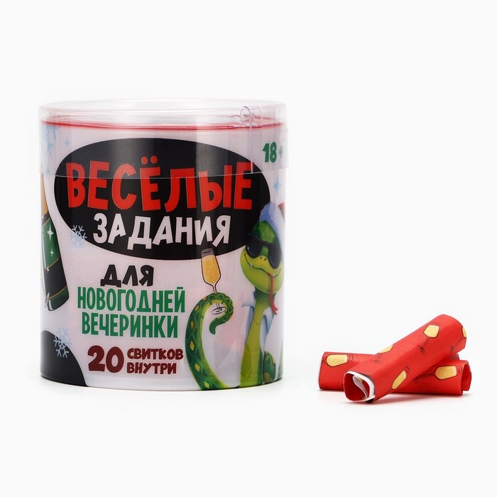 Тубус пожеланий новогодний «Новый год: Веселые задания», 7х7см Тубус пожеланий новогодний «Новый год: Веселые задания», 7х7см