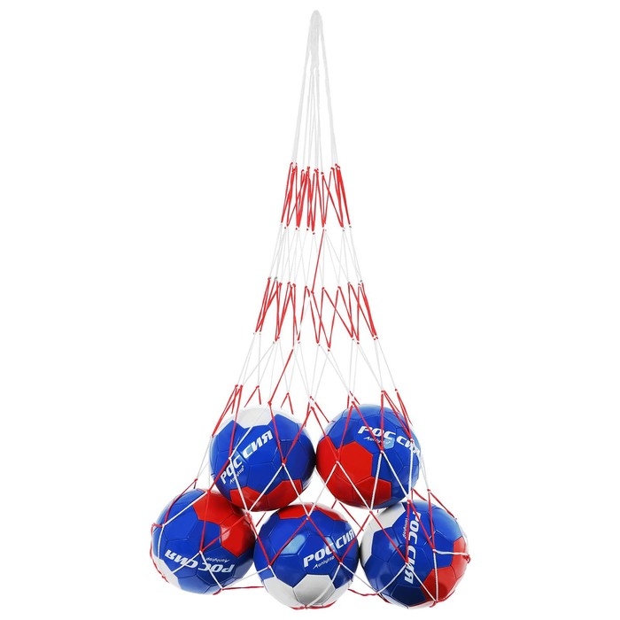 Сетка для переноски мячей ONLYTOP, на 6 мячей, нить 4 мм, цвета МИКС Сетка для переноски мячей ONLYTOP, на 6 мячей, нить 4 мм, цвета МИКС