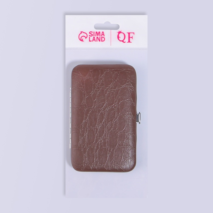 Набор маникюрный «Рептилия», 8 предметов, в футляре, цвет коричневый