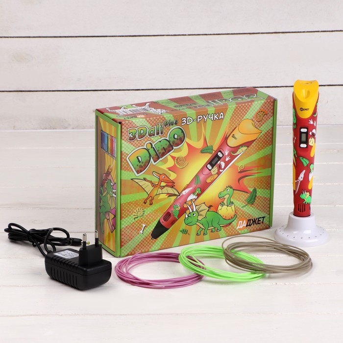 3D ручка 3Dali Plus Dino, ABS и PLA, (KIT FB0021D), трафарет + пластик 3D ручка 3Dali Plus Dino, ABS и PLA, (KIT FB0021D), трафарет + пластик