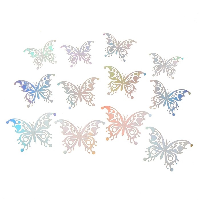 Шар латексный 18" &laquo;Разноцветные бабочки&raquo;, белый, с наклейками