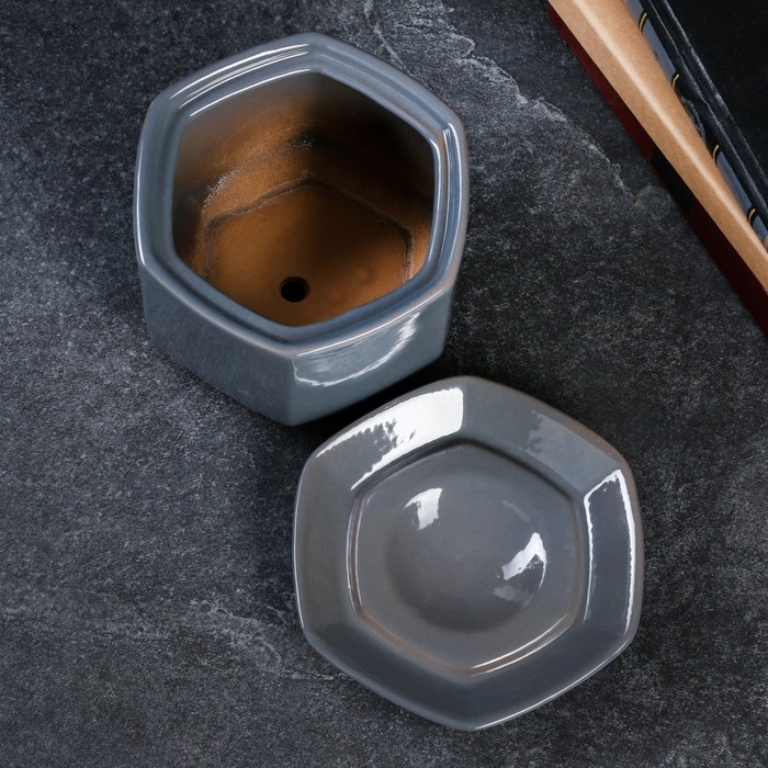 Горшок цветочный Горшок цветочный "Меркурий №3" 1л, 1сорт, серый