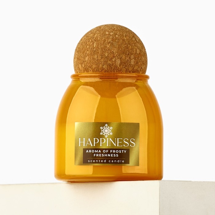 Свеча новогодняя, аромат морозная свежесть , 9 х 6,5 см