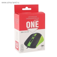 Мышь Smartbuy ONE 352, проводная, оптическая, 1600 dpi, USB, зелёно-чёрная